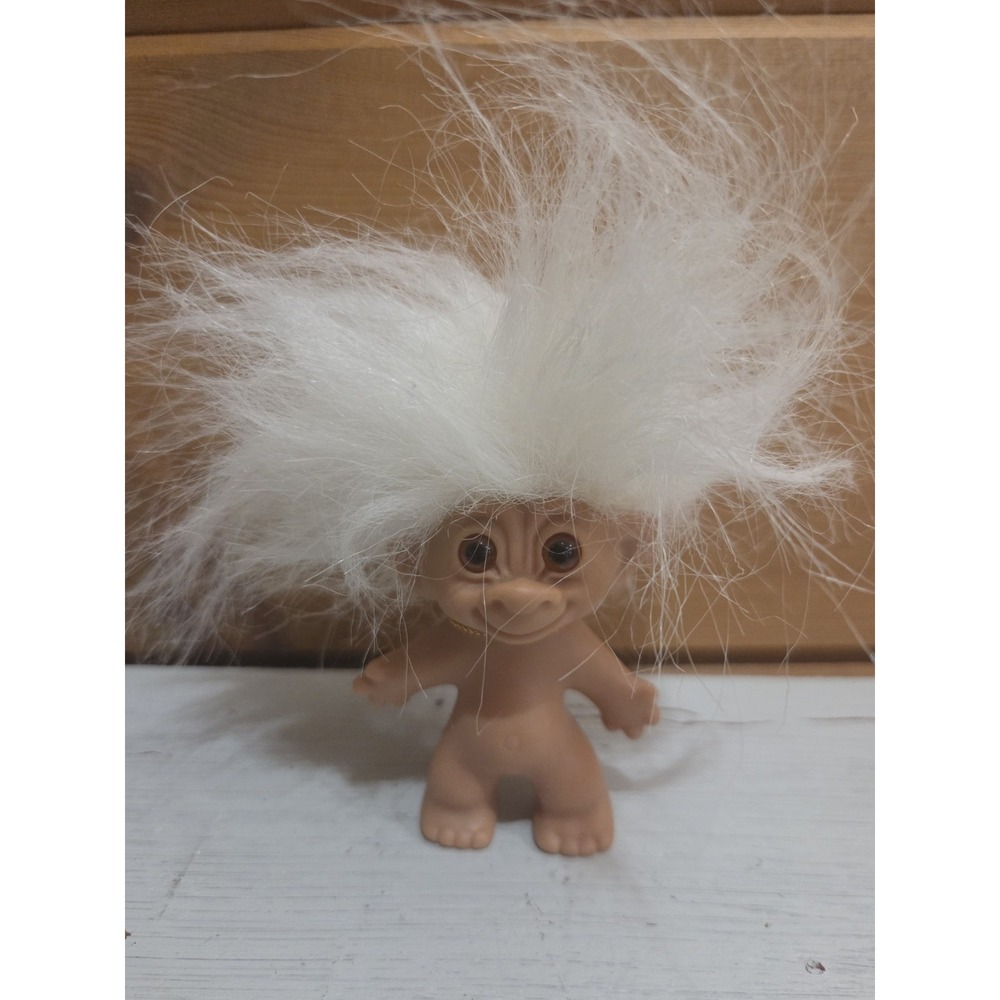 Russ Troll Dolls Vintage Retro Crazy Wild‎ Hair OOAK White Hair 5" ZB2